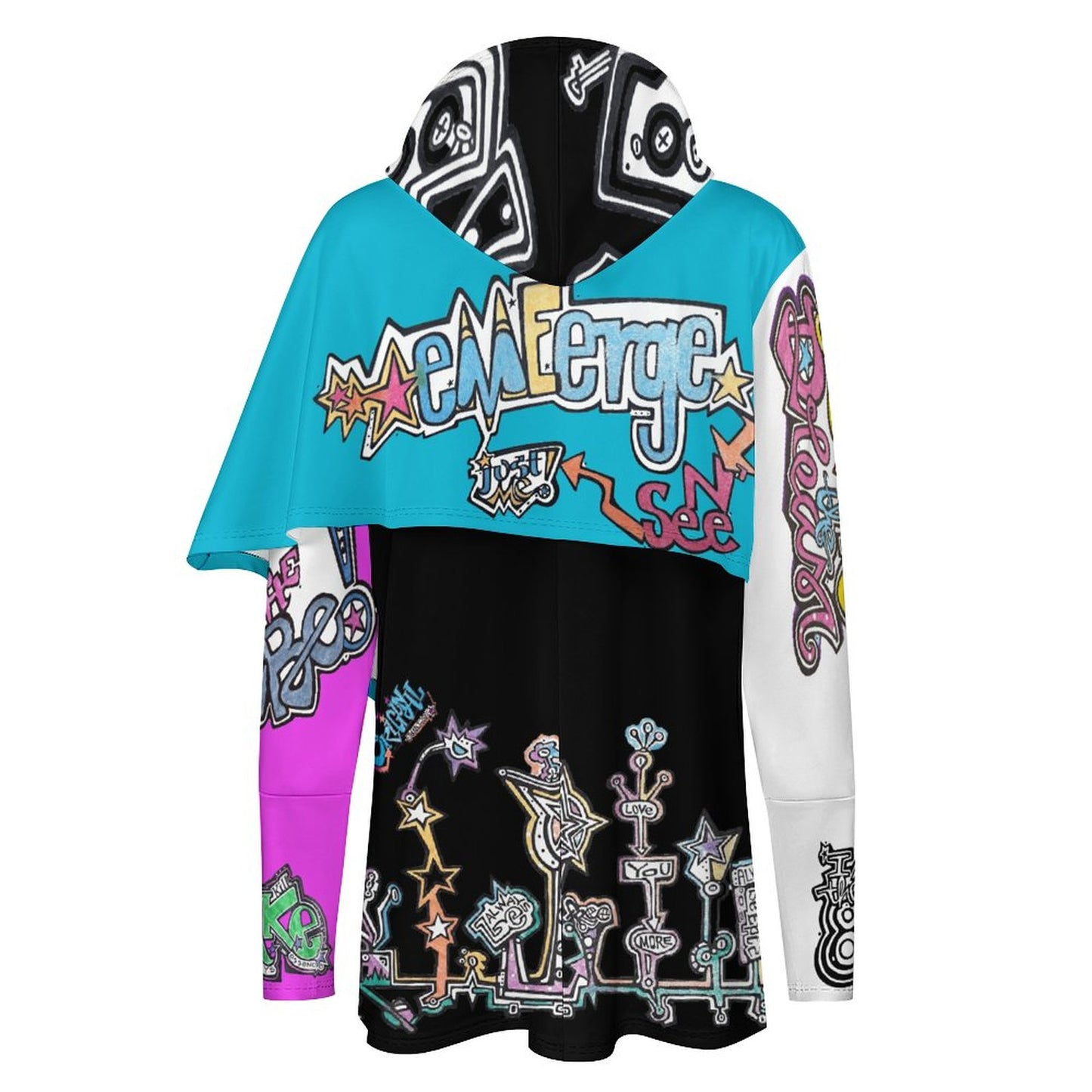 Living the Dream as the 8% that just Keep Dreaming!!!!!!
230gsm Poncho-style Long Sleeve Women Hoodie with Irregular Hem DS001 (All-Over Printing)