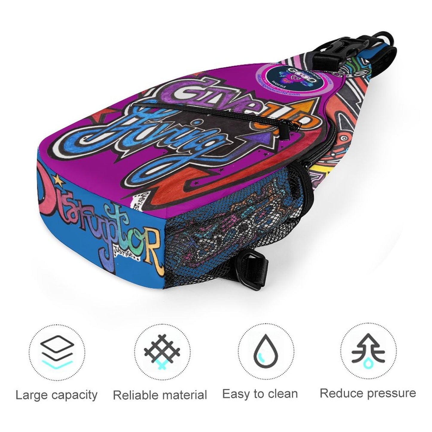 Give Up Giving Up! hone in on a purposed life and live with passion and creativity with this everyday reminder bag