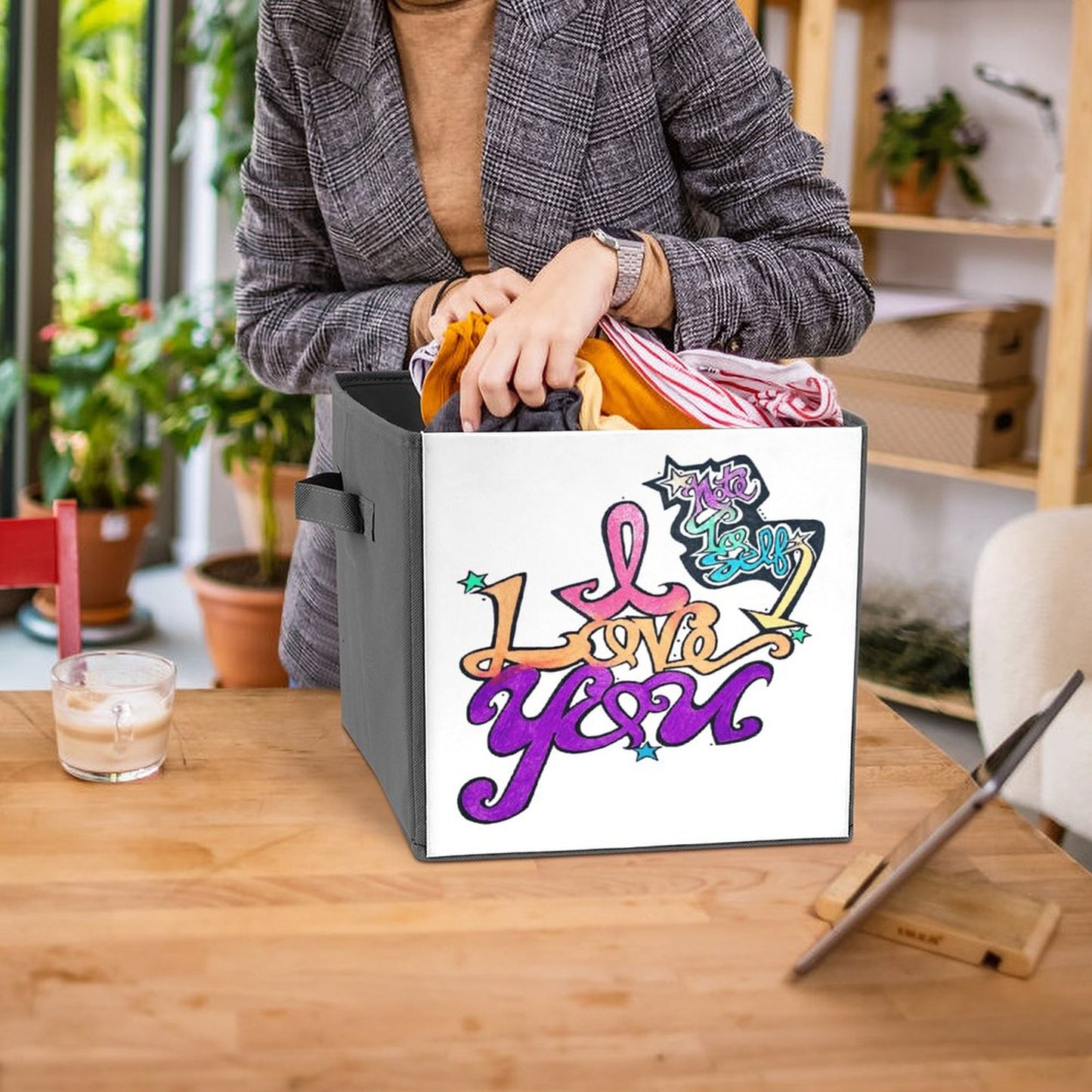 Note To Self.....I Love You! Folding Storage Bin