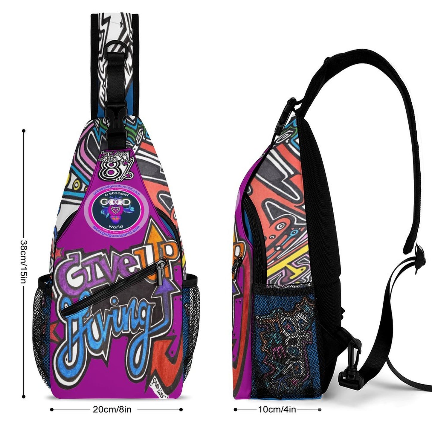 Give Up Giving Up! hone in on a purposed life and live with passion and creativity with this everyday reminder bag
