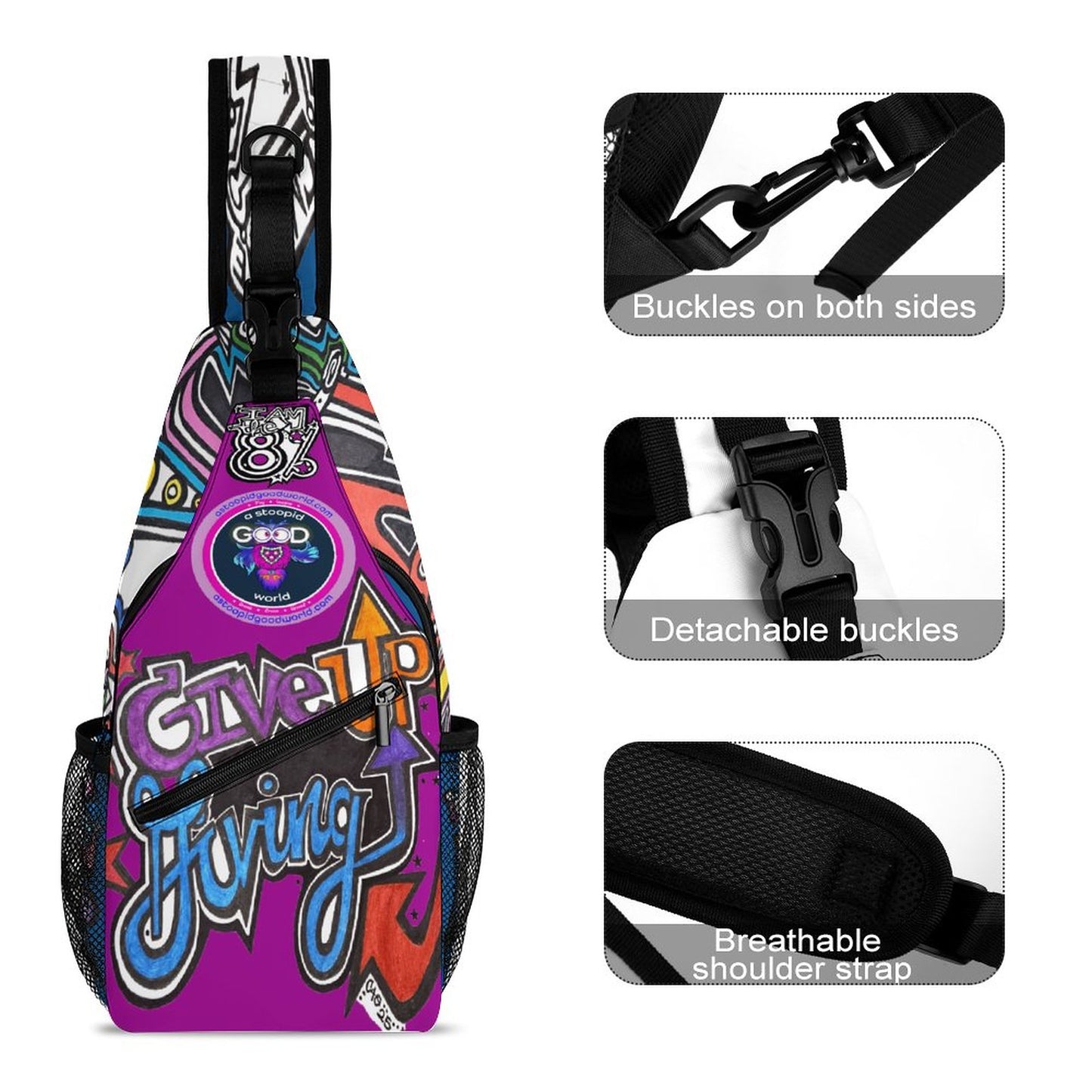 Give Up Giving Up! hone in on a purposed life and live with passion and creativity with this everyday reminder bag