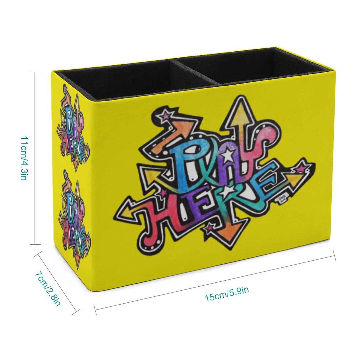 Play Here, Play There, 
Play More EVERYWHERE!!!!! This happy yellow office caddy will bring a smile and remind you that life needs fun, play, and a smile !