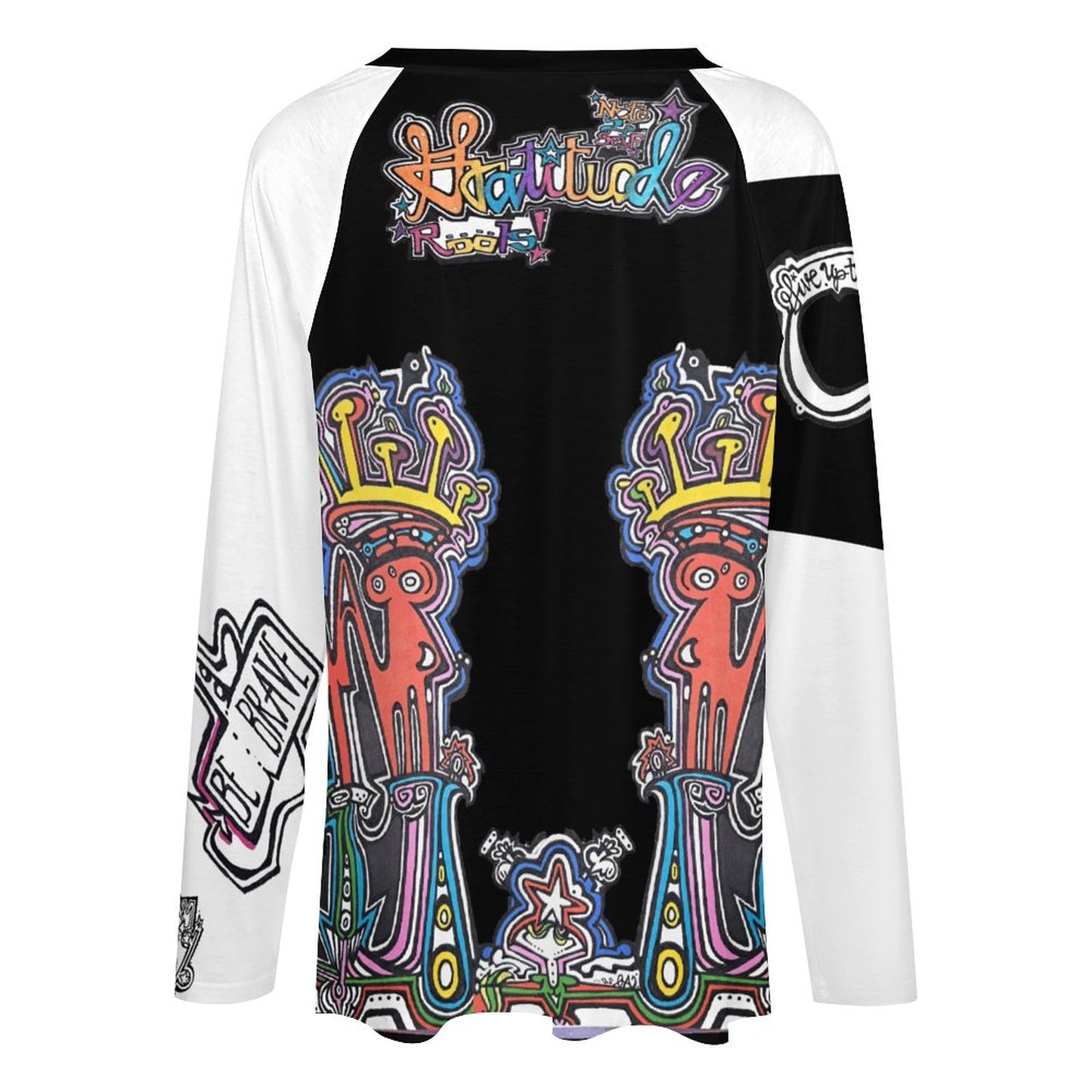 Give Gratitude Freely & Flow for Infinity!
V-neck Loose Long Sleeve T-shirt TLREV2 (All-Over Printing)