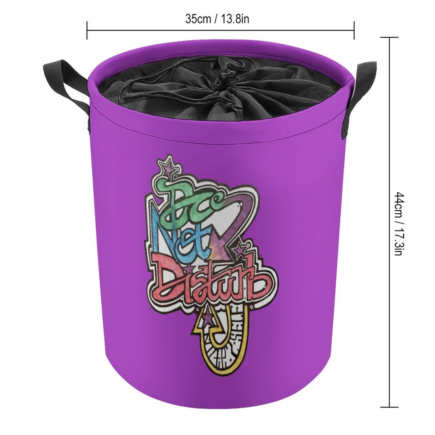 Do not Disturb my laundy Drawstring collapsible Laundry Basket