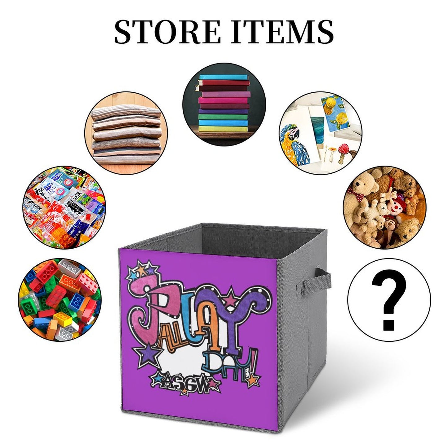 Play All Day- Your Stoopid Good World Reminder! Folding Storage Bin