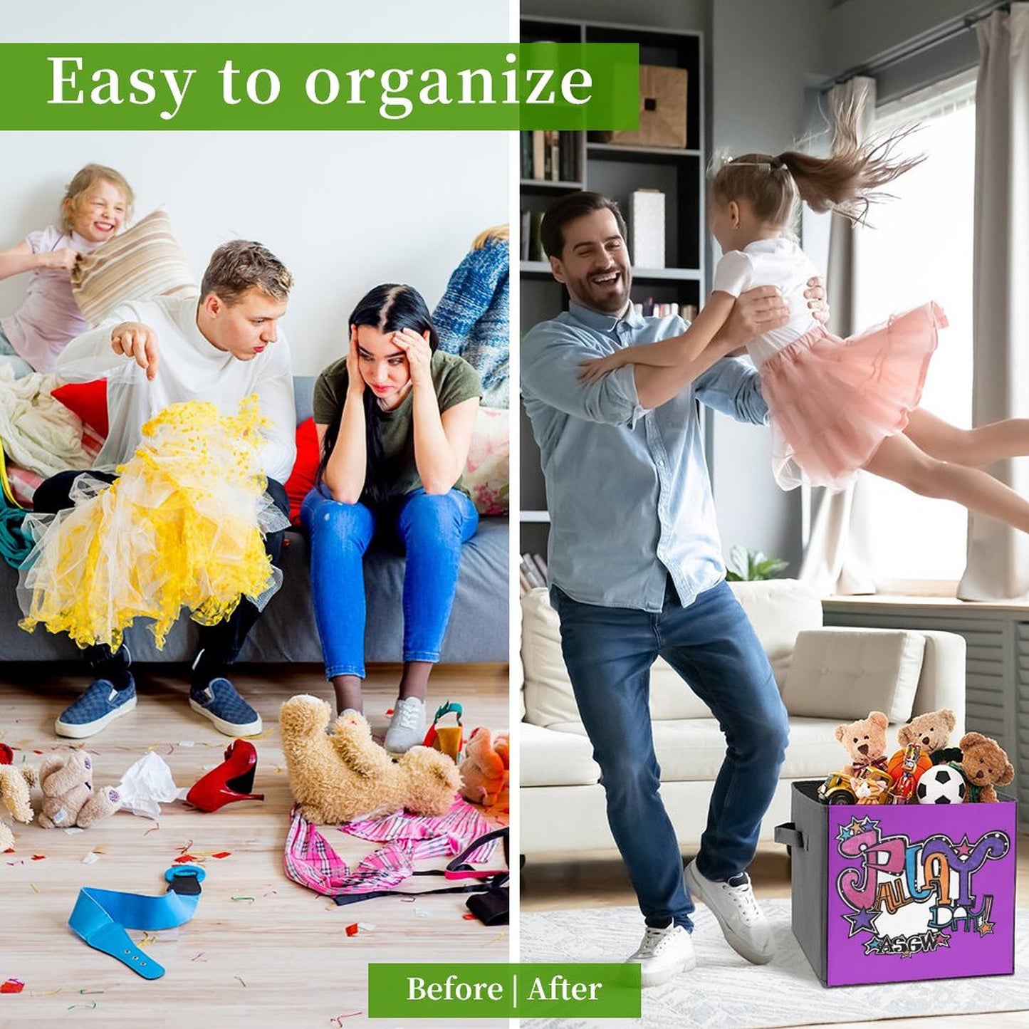 Play All Day- Your Stoopid Good World Reminder! Folding Storage Bin