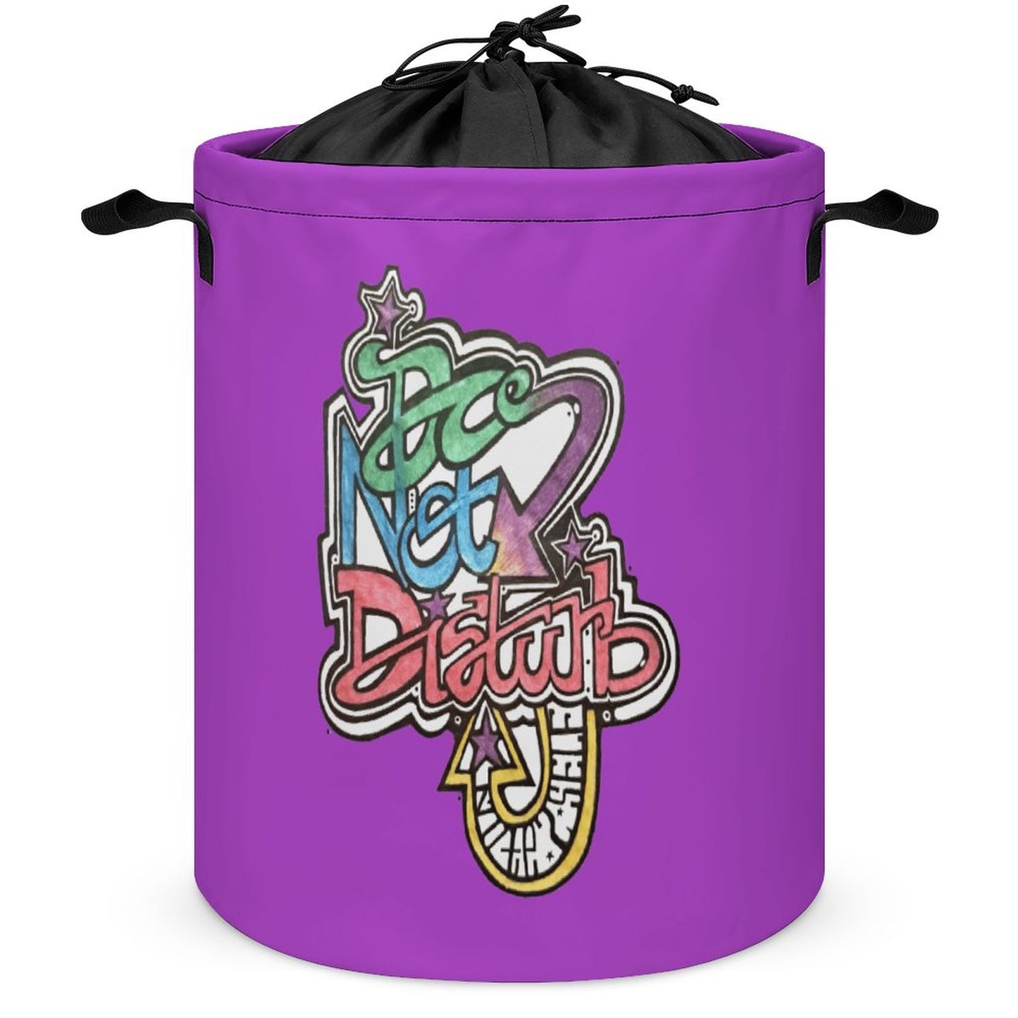 Do not Disturb my laundy Drawstring collapsible Laundry Basket