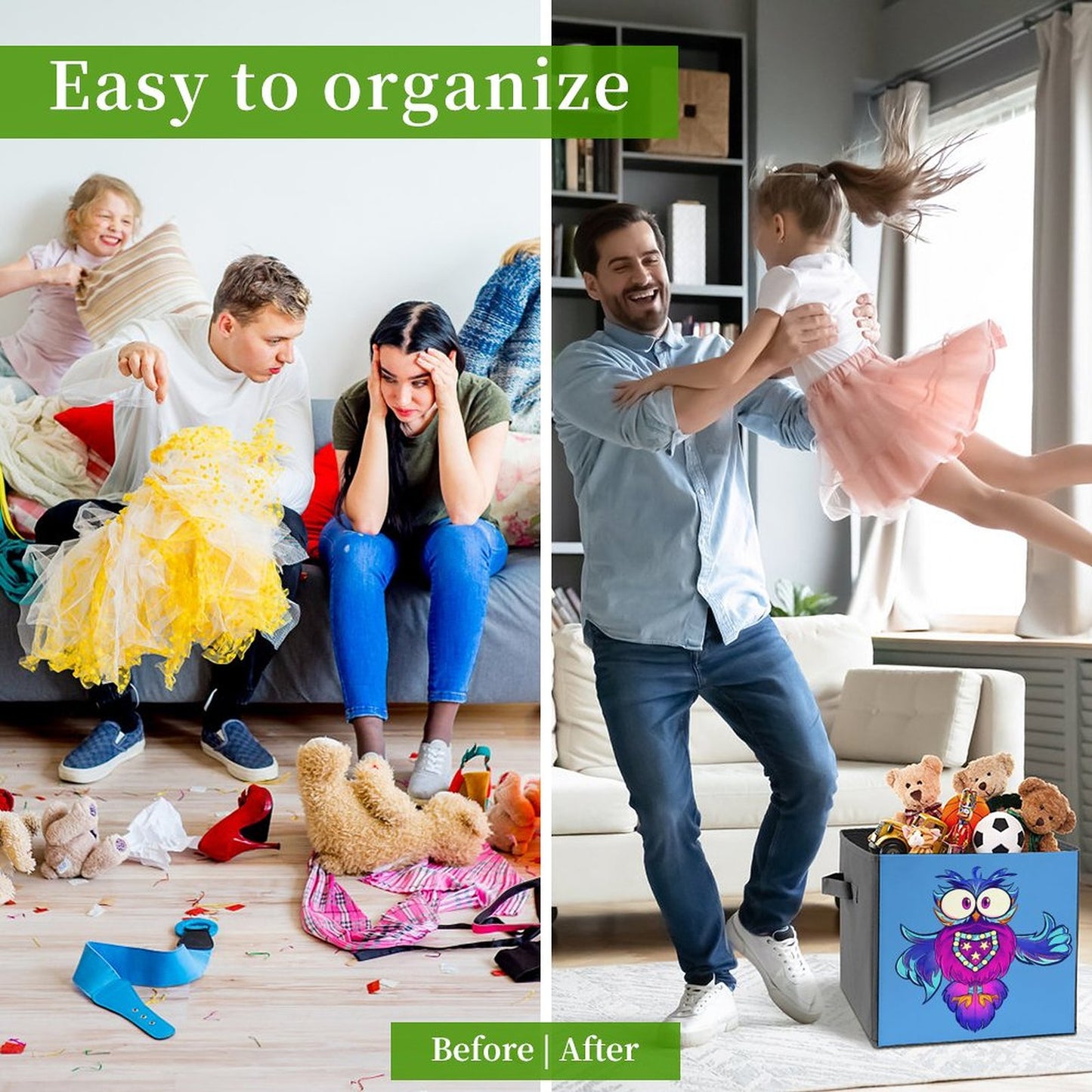 Keep it  Positive You got this Whoo! Folding Storage Bin