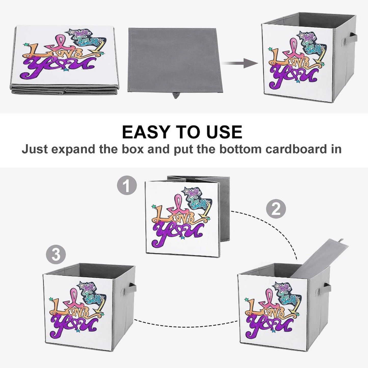 Note To Self.....I Love You! Folding Storage Bin