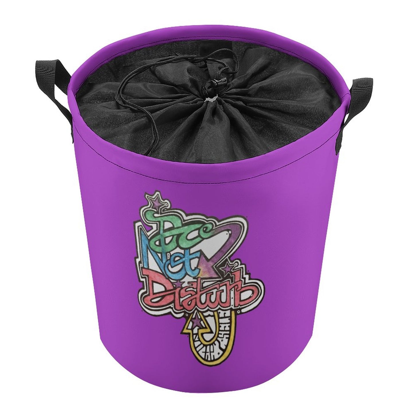 Do not Disturb my laundy Drawstring collapsible Laundry Basket