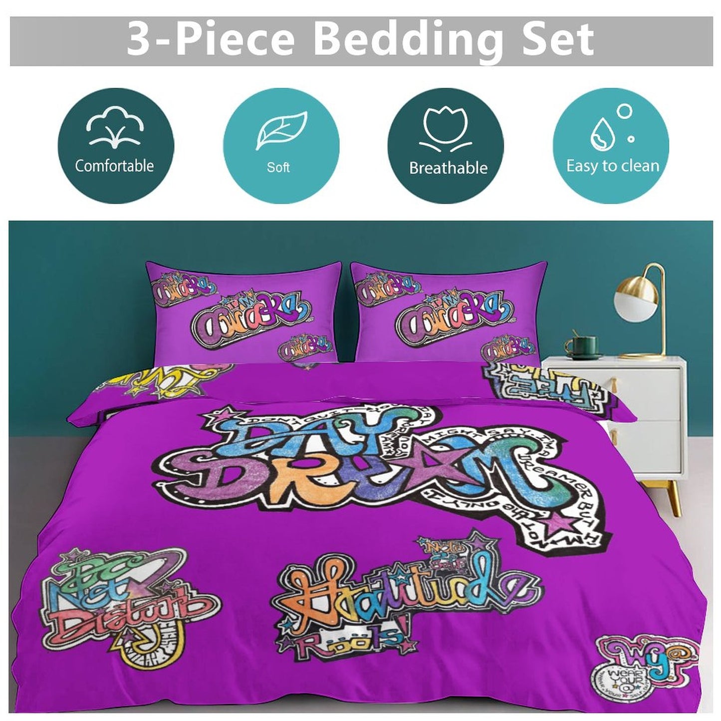 I Am Awake & Dreaming Affirmative Bedding Set